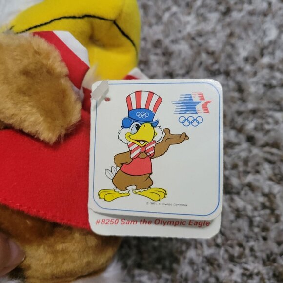 Vintage 80s Applause Sam Olympic Eagle 10 in Plush 1984 Olympics Stuffed Animal - Picture 7 of 10